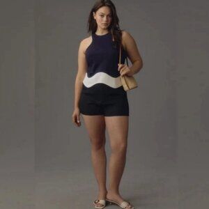 Brand New Sunday In Brooklyn Colourblock Scalloped Hem Tank Top